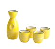 5 Pcs Ceramic Japanese Sake Set Traditional 1 Tokkuri Bottle & 4 Ochoko Cups [S]