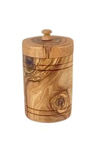 Olive Wood Salt Keeper w/Lid