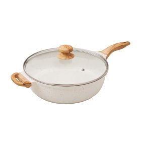 Prairie Signature 6-Quart Cast Aluminum Jumbo Sauté Pan, Linen Speckle