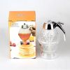 No Drip Honey Dispenser with Stand Honey Comb Shape Plastic Container Maple Syrup and Sugar Syrup Jar Pot