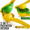 Metal 2-In-1 Lemon Lime Squeezer - Hand Juicer Lemon Squeezer - Max Extraction Manual Citrus Juicer