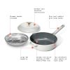 All-in-One 4 QT Hero Pan with Steam Insert, 3 Pc Set, White Icing by Drew Barrymore