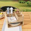 Better Homes & Gardens Resin Rattan All-in-one Serving Caddy, Beige