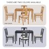 TREXM 5-Piece Kitchen Dining Table Set, Wooden Rectangular Dining Table and 4 Upholstered Chairs for Kitchen and Dining Room (Drift Wood)