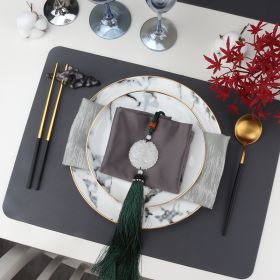 Home High-grade Leather Placemat (Option: Gray-Placemat 33x46CM)