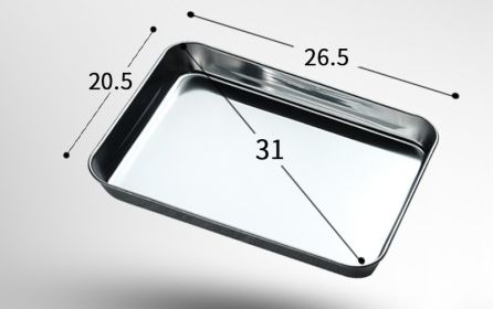 Stainless Steel Steamed Cake Baking Tray With Rectangular Thickened Shallow Tray (Option: B)