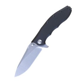 High Hardness Tool Self-defense Outdoor Portable Portable Folding Knife (Color: black)