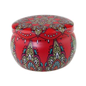 Popular Ethnic Style Aromatherapy Jar Candle Tinplate Wedding Candy Gift Box Round Tea Universal Packaging Box (Option: C201 Empty Can)