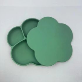 Children's Cat Claw Silicone Plate Food Grade (Option: Avocado green-With lid)