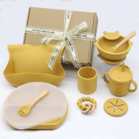 Children's Complementary Food Silicone Tableware Set (Option: Mango color)