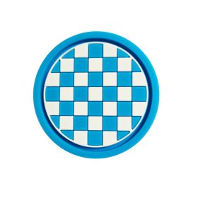 Cross-border Car Coaster A Large Number Of Spot Car PVC Heat Insulation Non-slip Mat Car Water Cup Mat (Option: Blue And White Plaid-1PC)