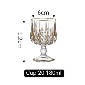 European Golden Rim Glass Drawing Golden Line (Option: Gold Painting No 20 Cup 180ml)