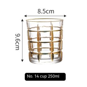 European Golden Rim Glass Drawing Golden Line (Option: Gold Painting No 14 Cup 250ml)