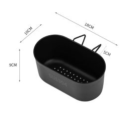 Stainless Steel Drain Basket Basin Kitchen (Option: Black Hanging Small)