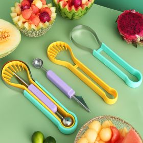 3-in-1 Fruit Digger Fruit Carving Knife Set Cutter Fruit Platter Separator Kitchen Gadgets Watermelon Ice Cream Baller Scoop (Num: 3in1)