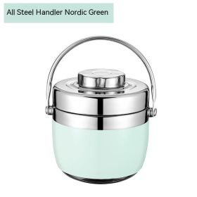 Insulated Lunch Box Portable Insulated Barrel (Option: Food Grade 304 12L-Green)