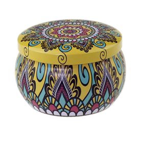 Popular Ethnic Style Aromatherapy Jar Candle Tinplate Wedding Candy Gift Box Round Tea Universal Packaging Box (Option: C200 Empty Can)