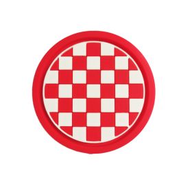 Cross-border Car Coaster A Large Number Of Spot Car PVC Heat Insulation Non-slip Mat Car Water Cup Mat (Option: Red And White Plaid-2PCS)