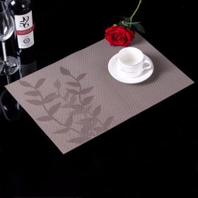 PVC Western-style Placemat Water Plants Leaves Insulation Placemat (Color: brown)